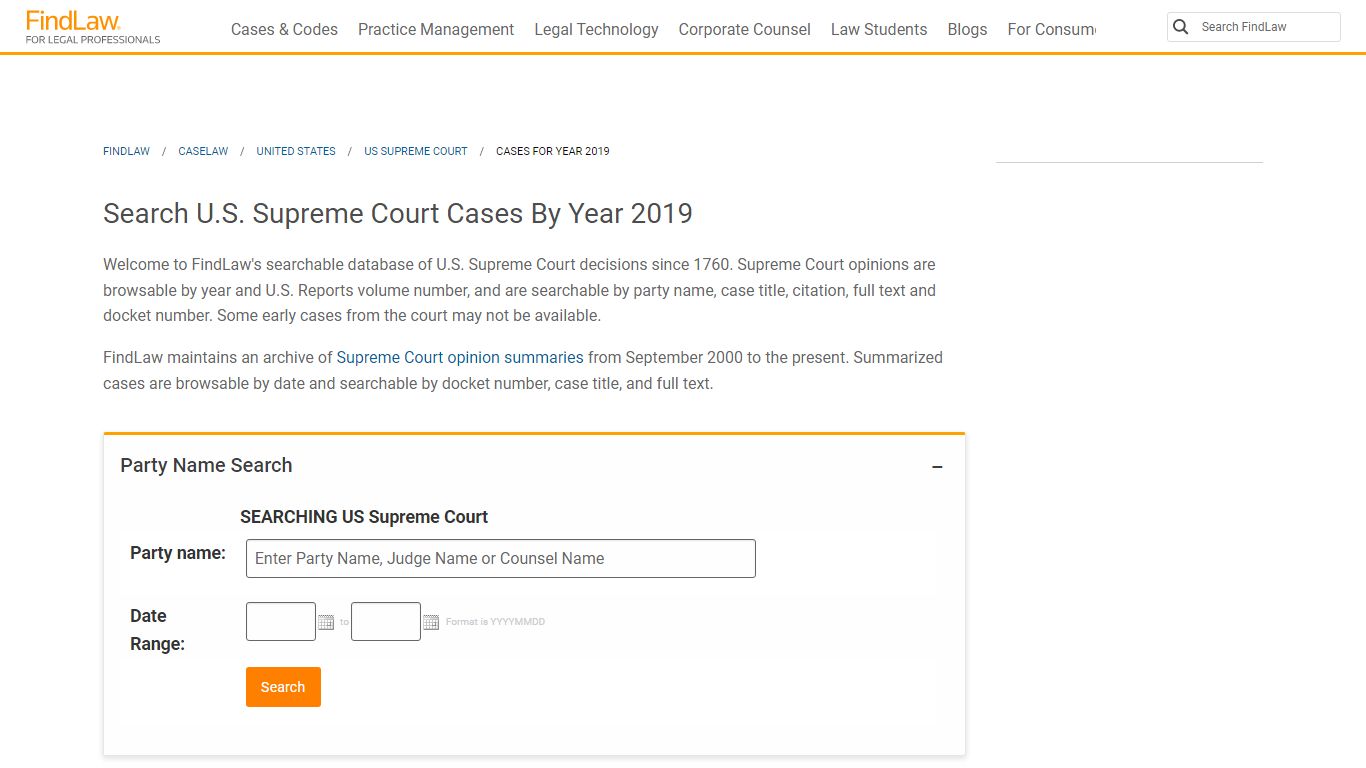 Year 2019: US Supreme Court Cases | FindLaw