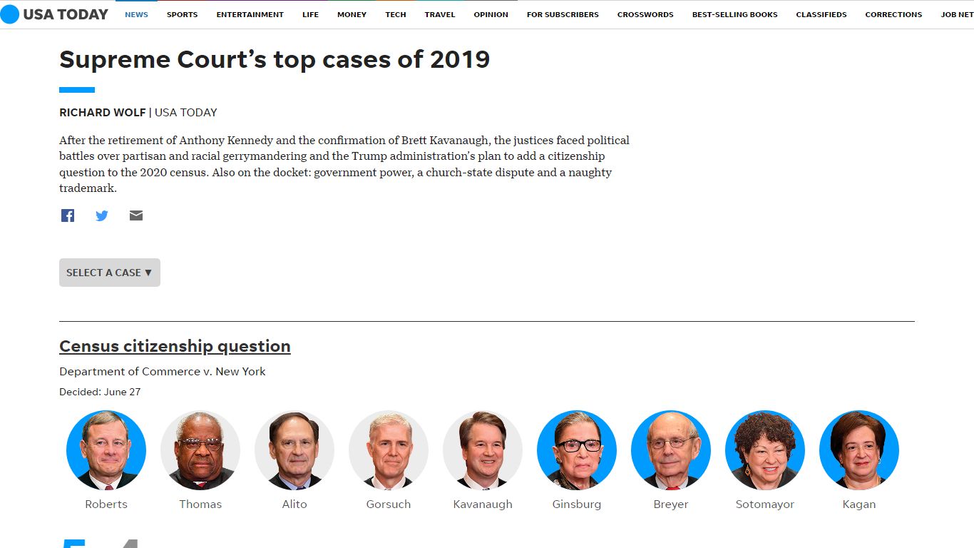 Supreme Court decisions: The top 10 cases of 2019 - USA TODAY